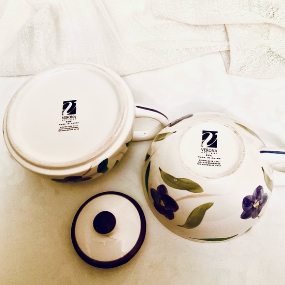 Ceramic Tea for One Teapot & Tea cup, Purple Floral BONUS Tea from Lake Louise - Picture 7 of 7